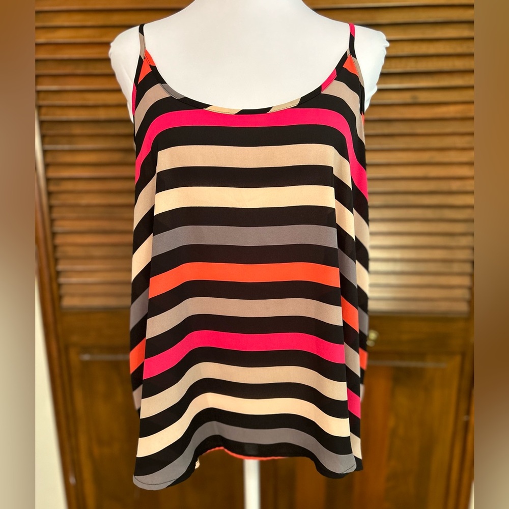 Apt 9 Multi-Striped Summer Camisole/Tank, Size L